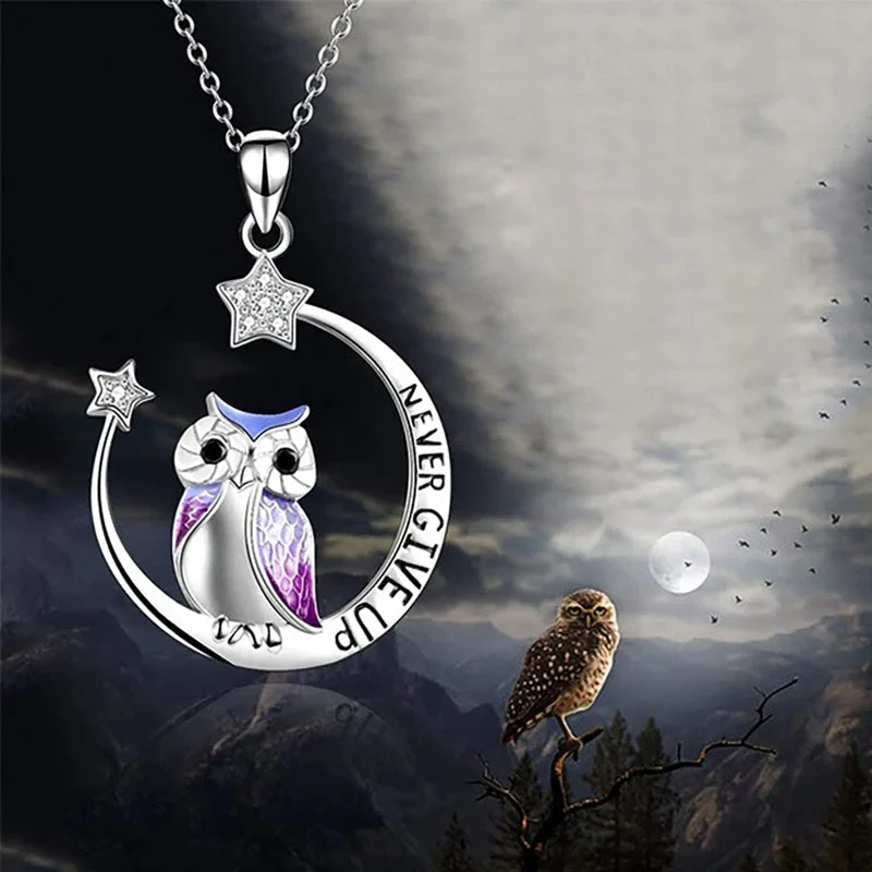 Lunar Owl Necklace - Never Give Up - Image 8