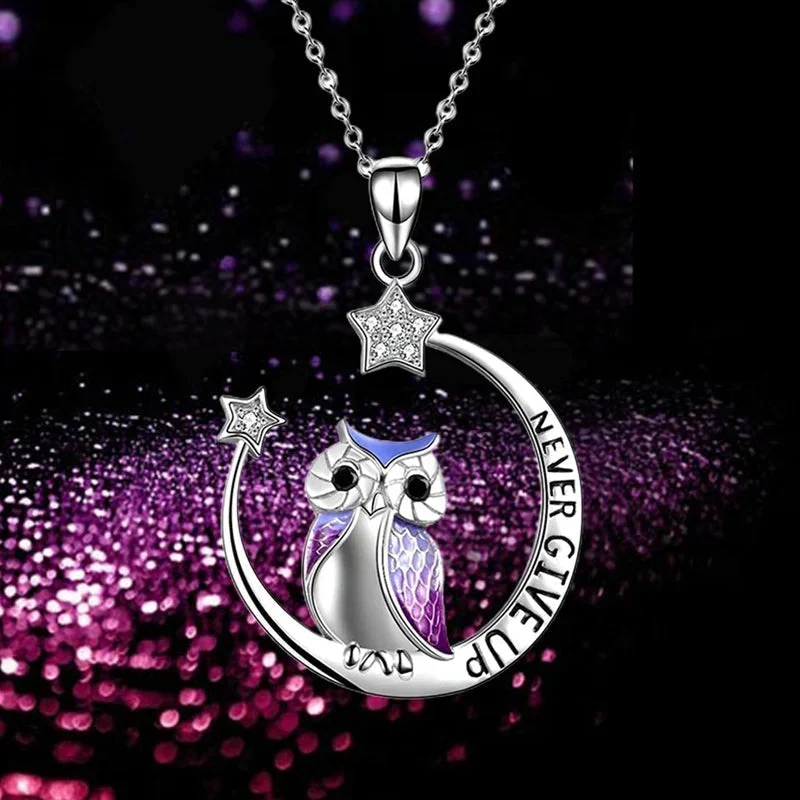 Lunar Owl Necklace - Never Give Up - Image 9