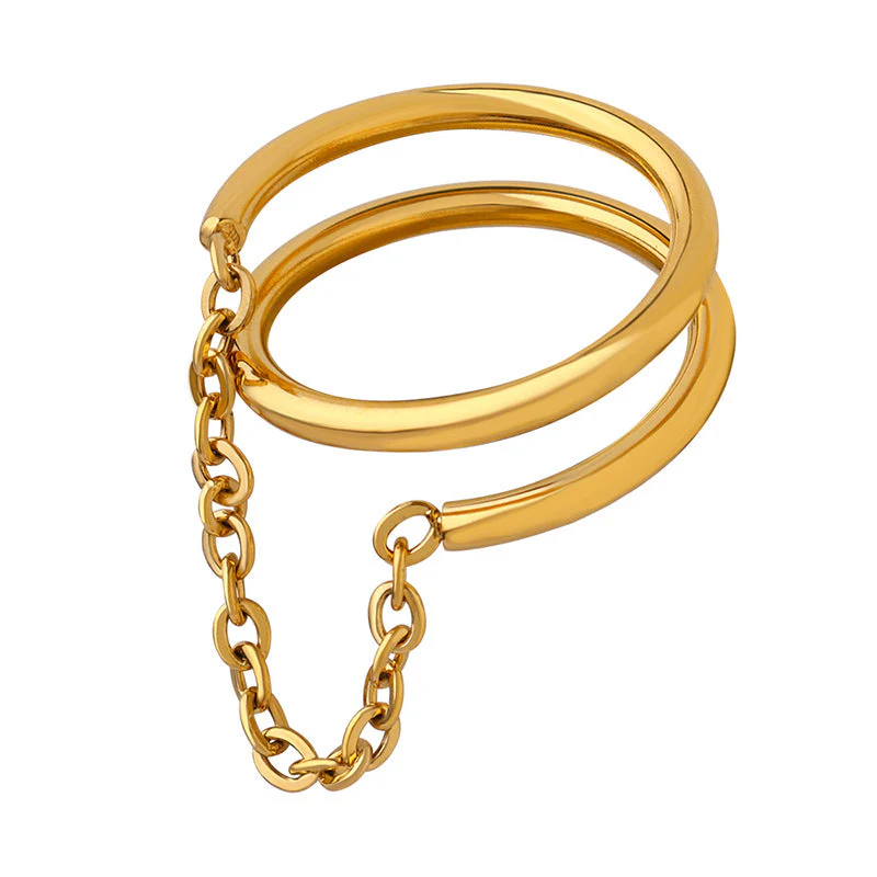Magnifique Twisted Chain Gold Ring - Image 3