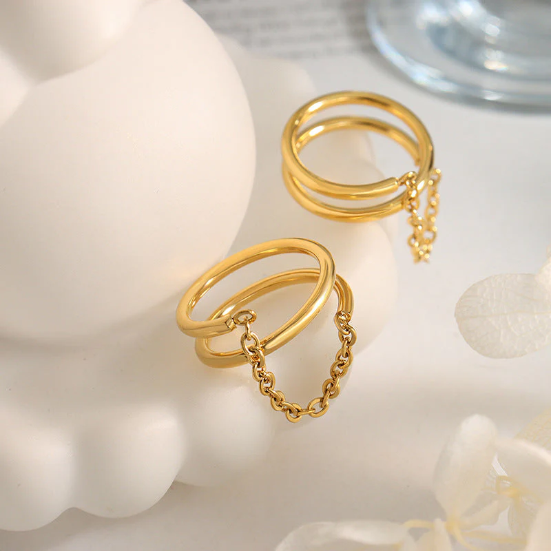 Magnifique Twisted Chain Gold Ring - Image 4