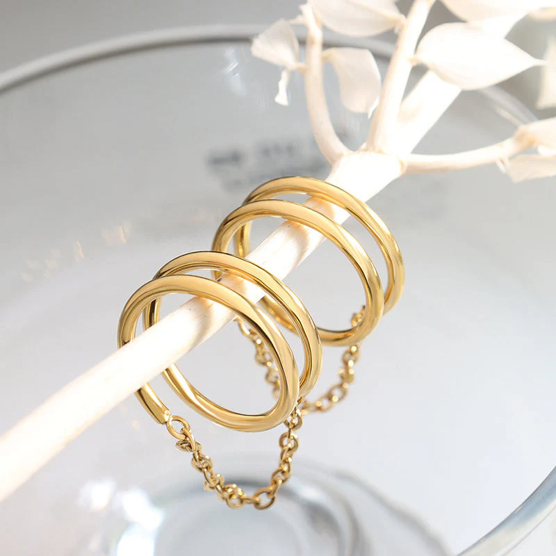 Magnifique Twisted Chain Gold Ring - Image 5