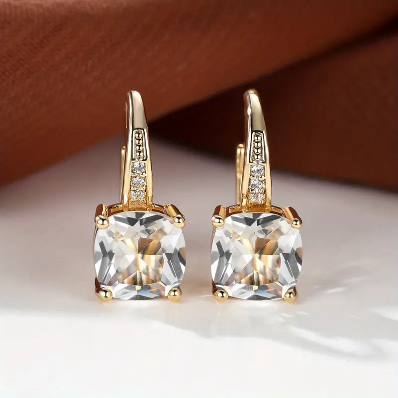 Mystic Sapphire Stone Hoop Earrings | Gold - Image 5