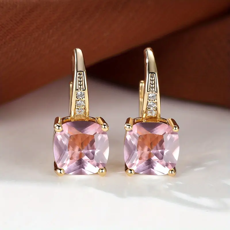 Mystic Sapphire Stone Hoop Earrings | Gold - Image 8