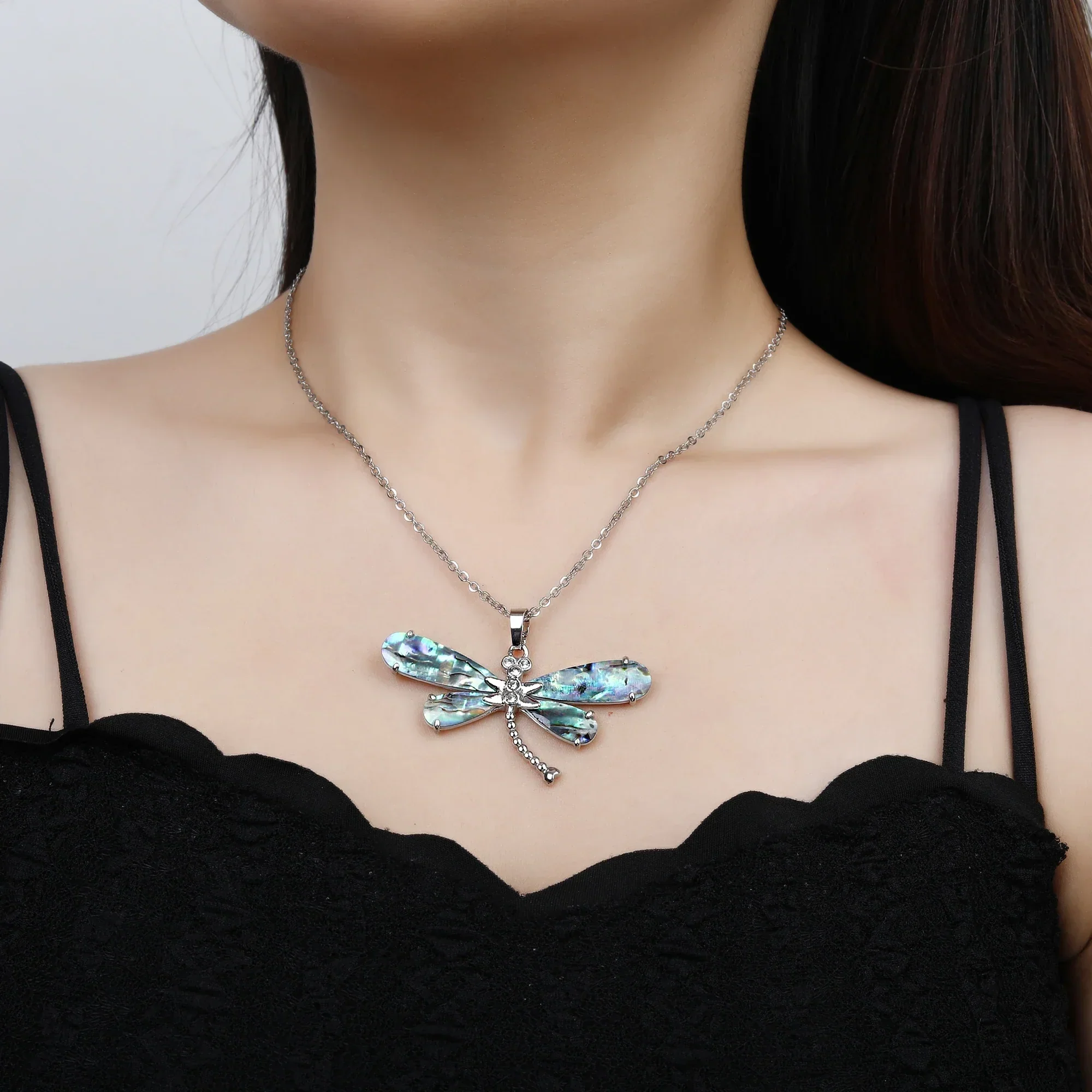 Natural Shell Butterfly Pendant Necklace - Image 5