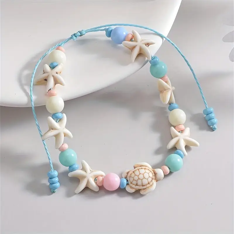 Ocean Infinity Anklet with Acrylic Bead Rope - Image 2