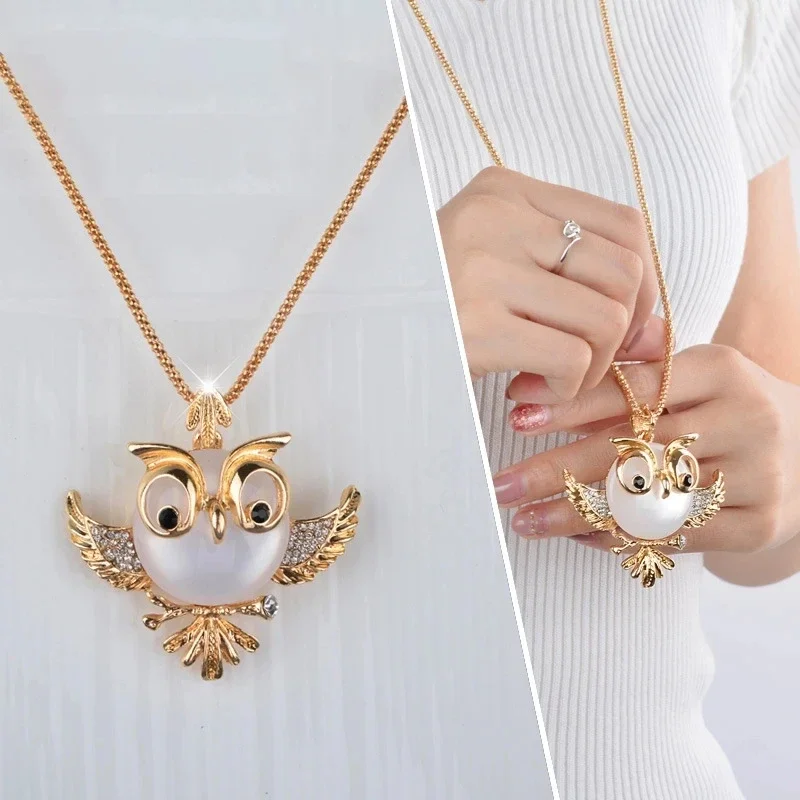 Opal Owl Wisdom Pendant Necklace - Image 2