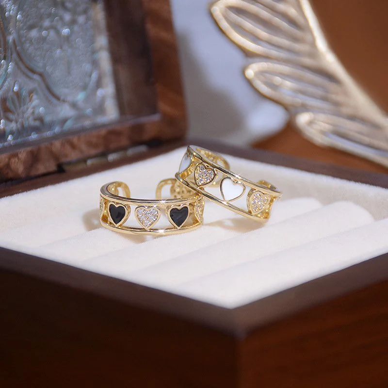 Open Heart Ring with Inlaid Zirconia - Image 3