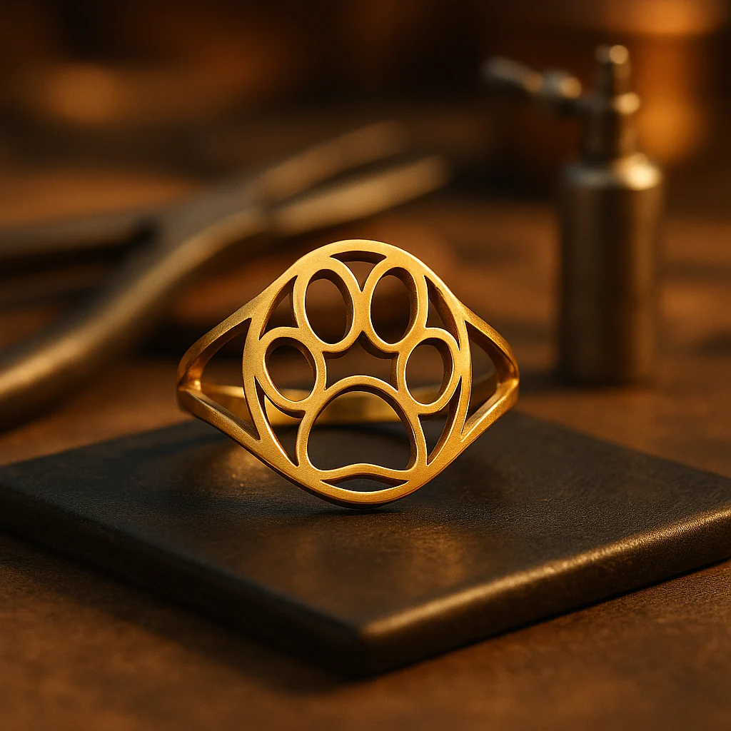 Open Paw Ring in Stainless Steel – Lightweight & Stylish - Image 2