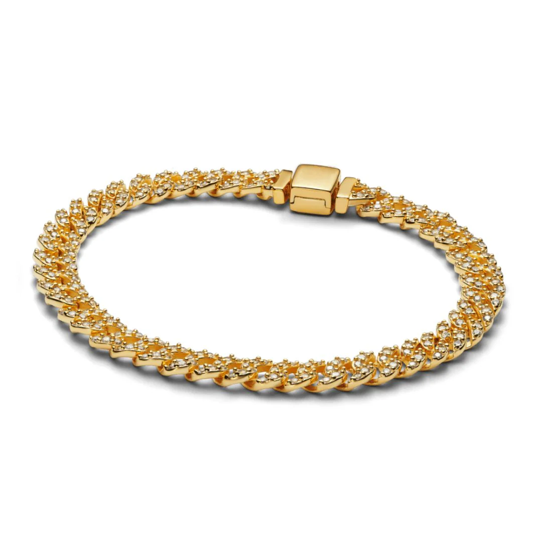 Pave Cuban Bracelet | Gold - Image 2