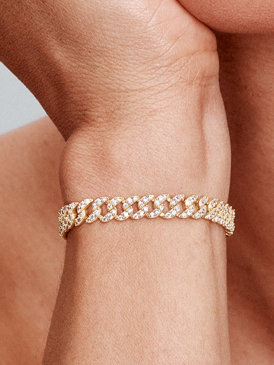 Pave Cuban Bracelet | Gold - Image 5