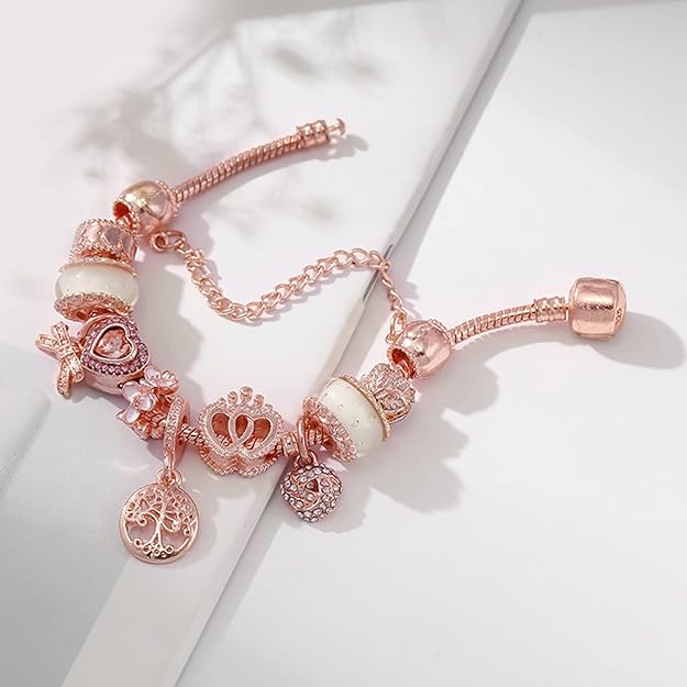 Rose Dreamcatcher Bracelet with Included Charms in Silver - Image 2