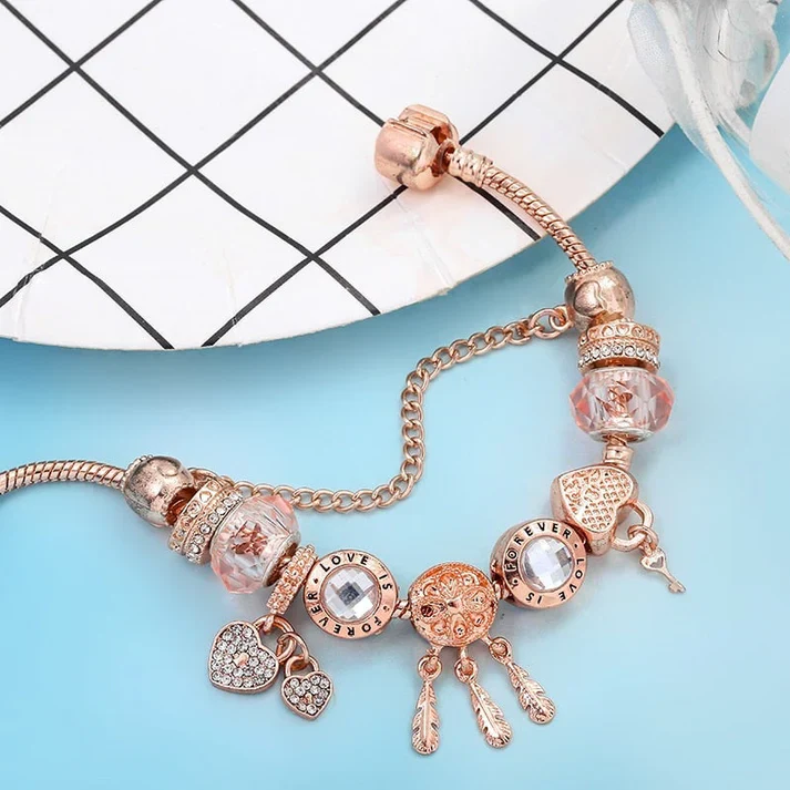 Rose Dreamcatcher Bracelet with Included Charms in Silver - Image 3