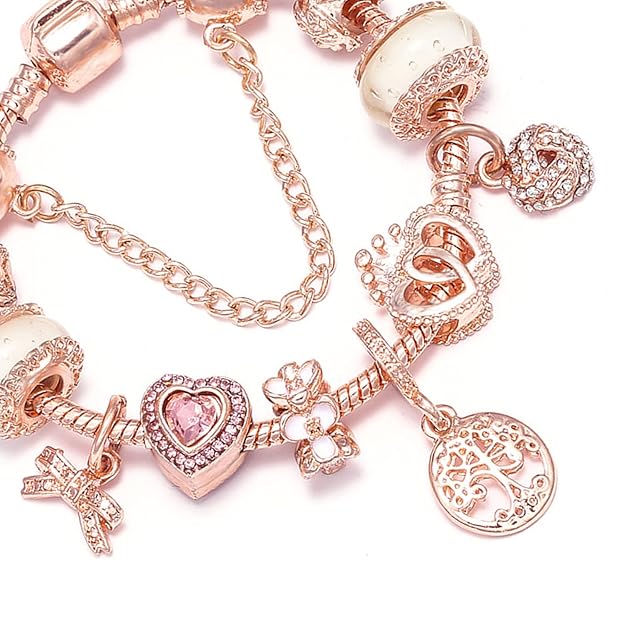 Rose Dreamcatcher Bracelet with Included Charms in Silver - Image 4