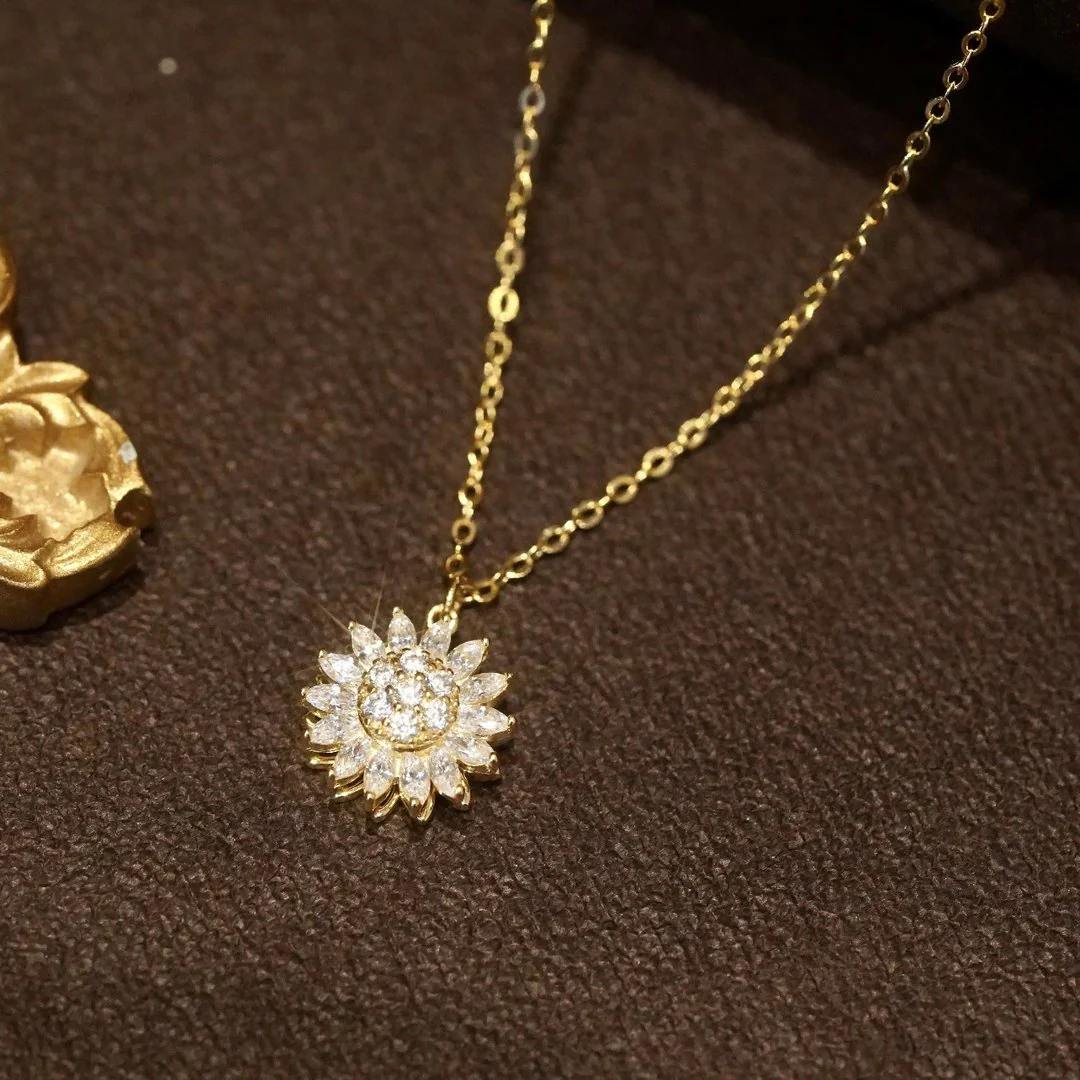 Rotating Sunflower Necklace - Image 3