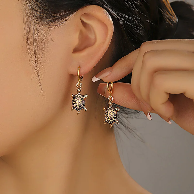 Sea Turtle Huggie Earrings Ocean Charm - Image 4