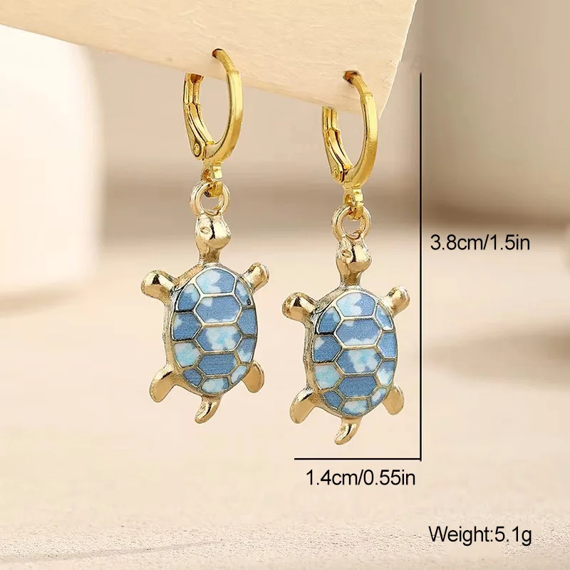 Sea Turtle Huggie Earrings Ocean Charm - Image 5