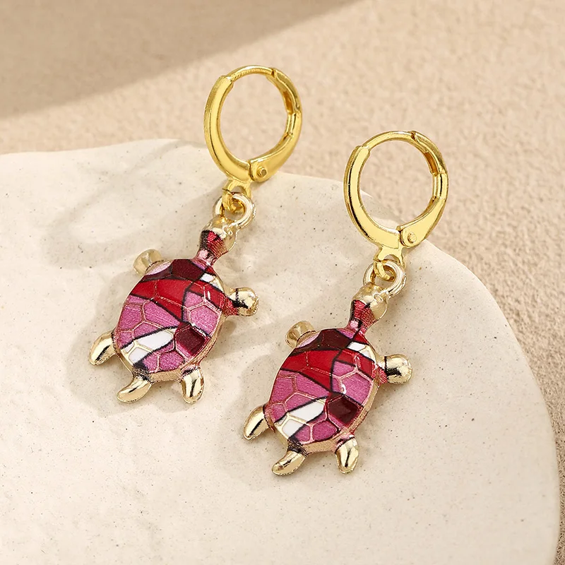 Sea Turtle Huggie Earrings Ocean Charm - Image 7