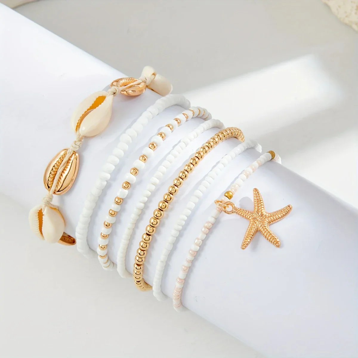 Set of 7 Elegant Summer Anklets - Image 2