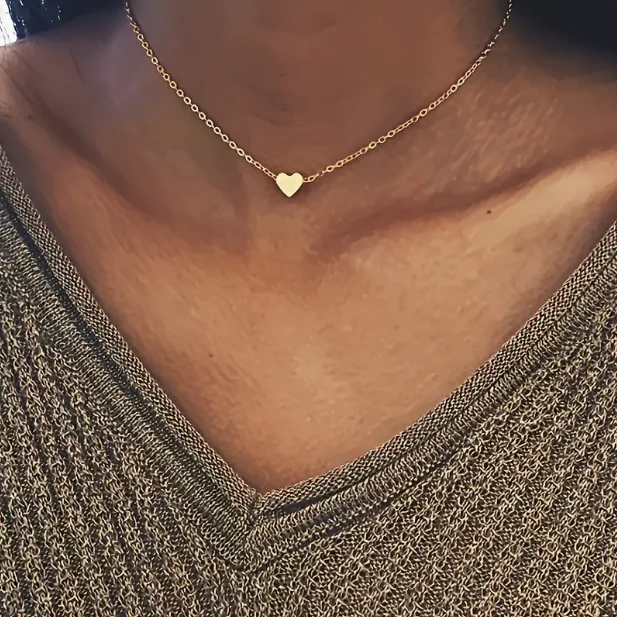 Silver and Gold Heart Pendant with Necklace - Image 2
