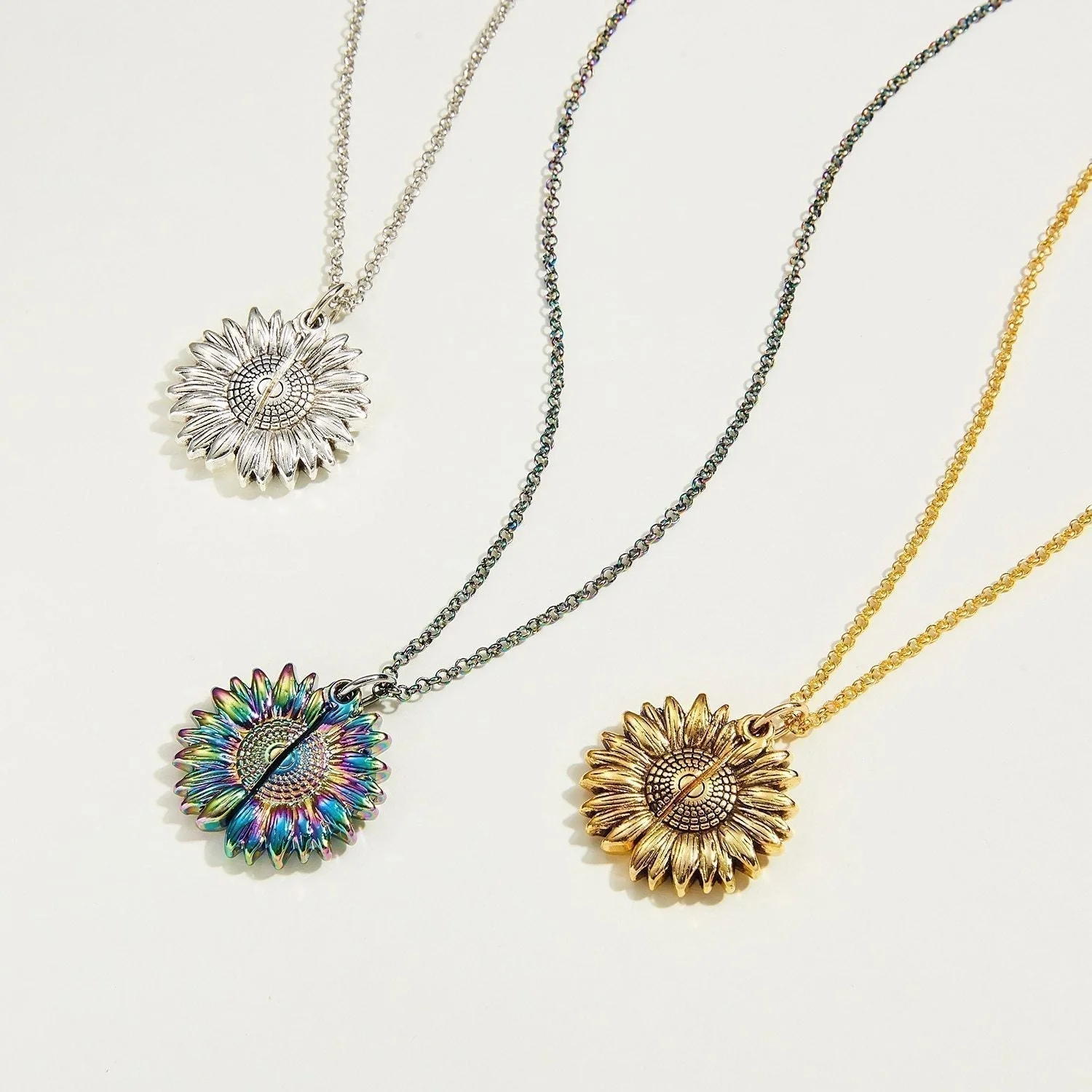 Silver Sunflower Pendant - Image 2