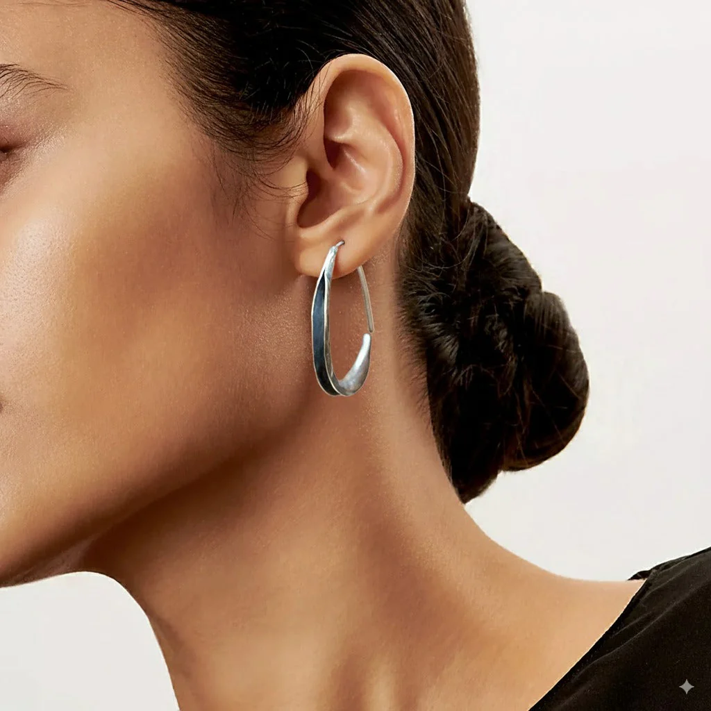 Simple Large Circle Earrings - Image 2