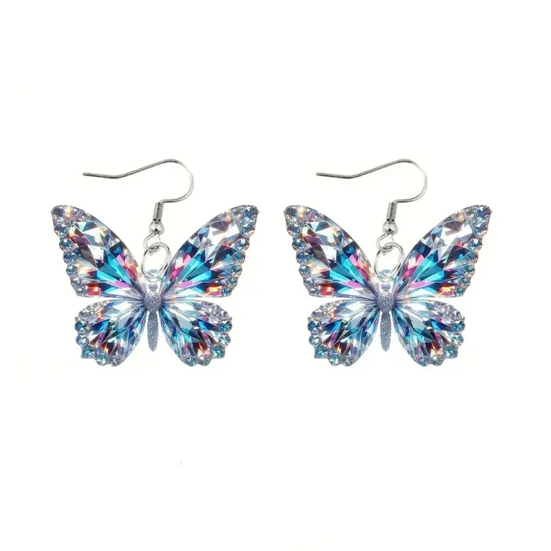 Sparkling Butterfly Statement Earrings - Image 4