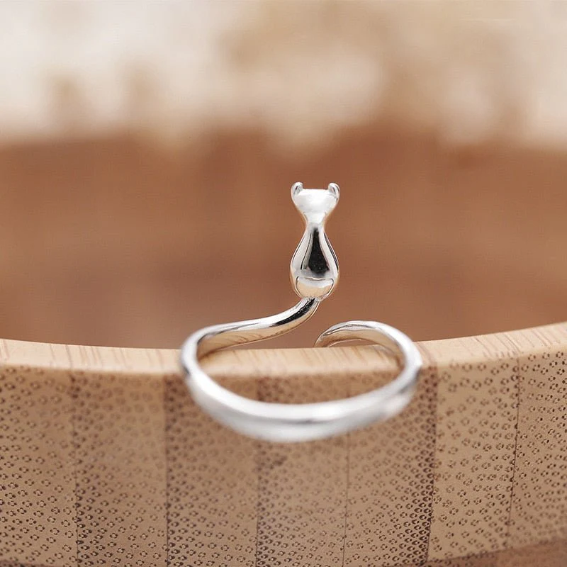 Stainless steel adorable cat ring - Image 3