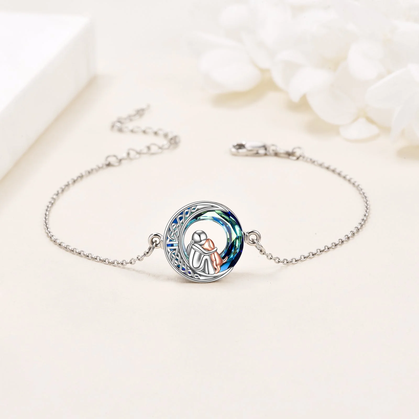 Sterling Silver Adjustable Dog Charm Bracelet - Image 2