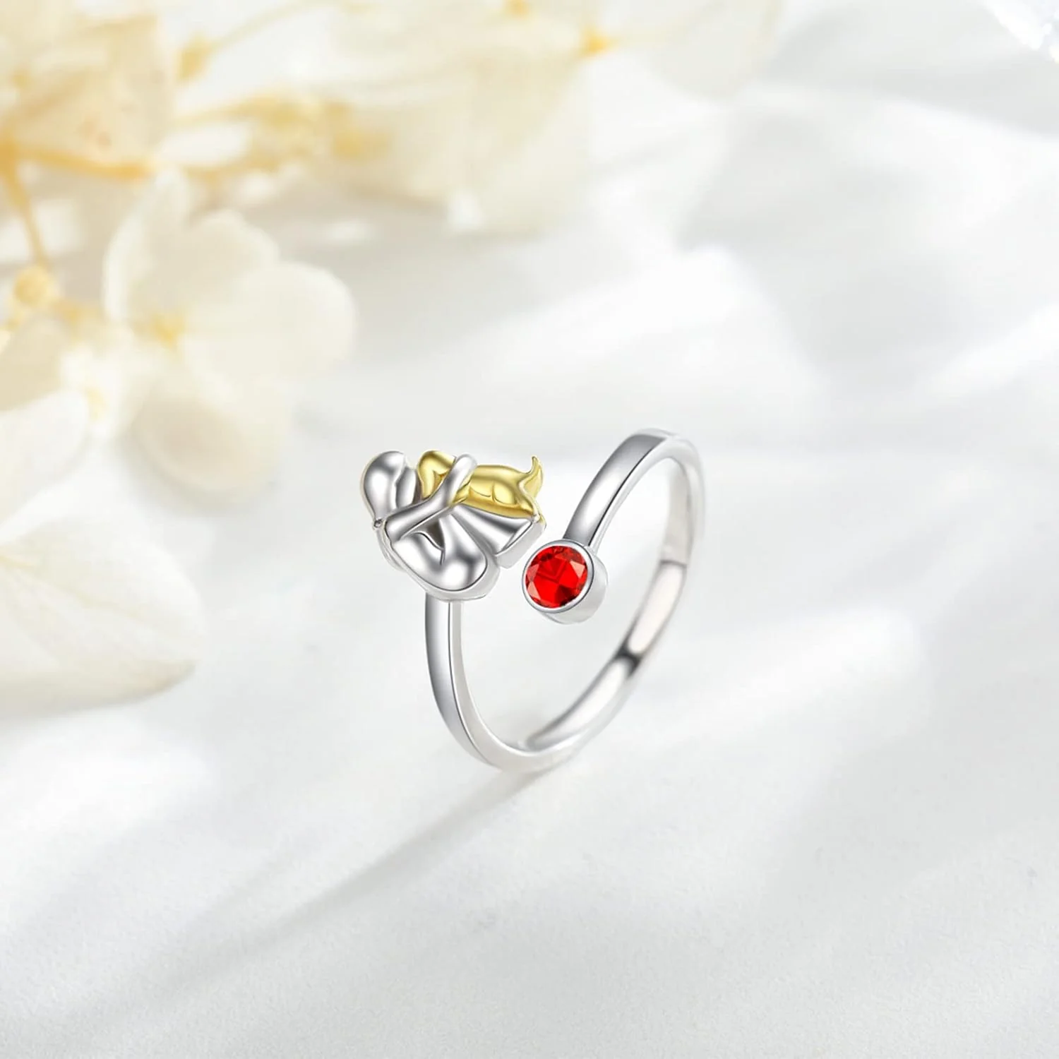 Sterling Silver Dog & Girl Ring – Adjustable and Symbolic - Image 3