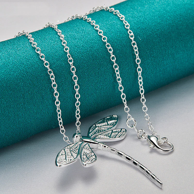 Sterling Silver Dragonfly Necklace – Symbol of Grace & Transformation - Image 2