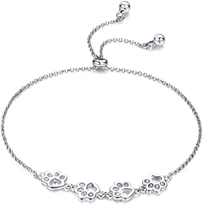 Sterling Silver Paw Print Bracelet – Adjustable Fit - Image 20