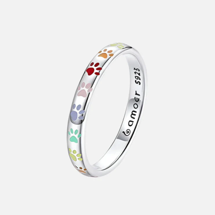 Sterling Silver Ring with Paw Design - Image 7