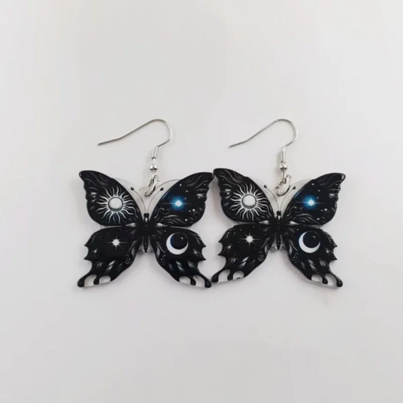 Sun Moon Butterfly Earrings - Image 3