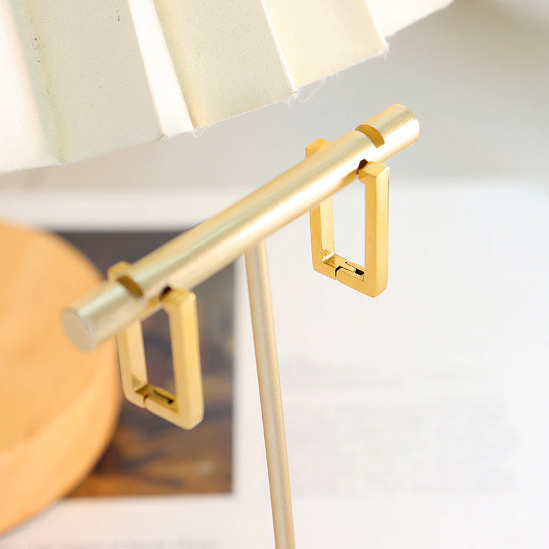 Terra Geometric Gold Earrings - Image 3