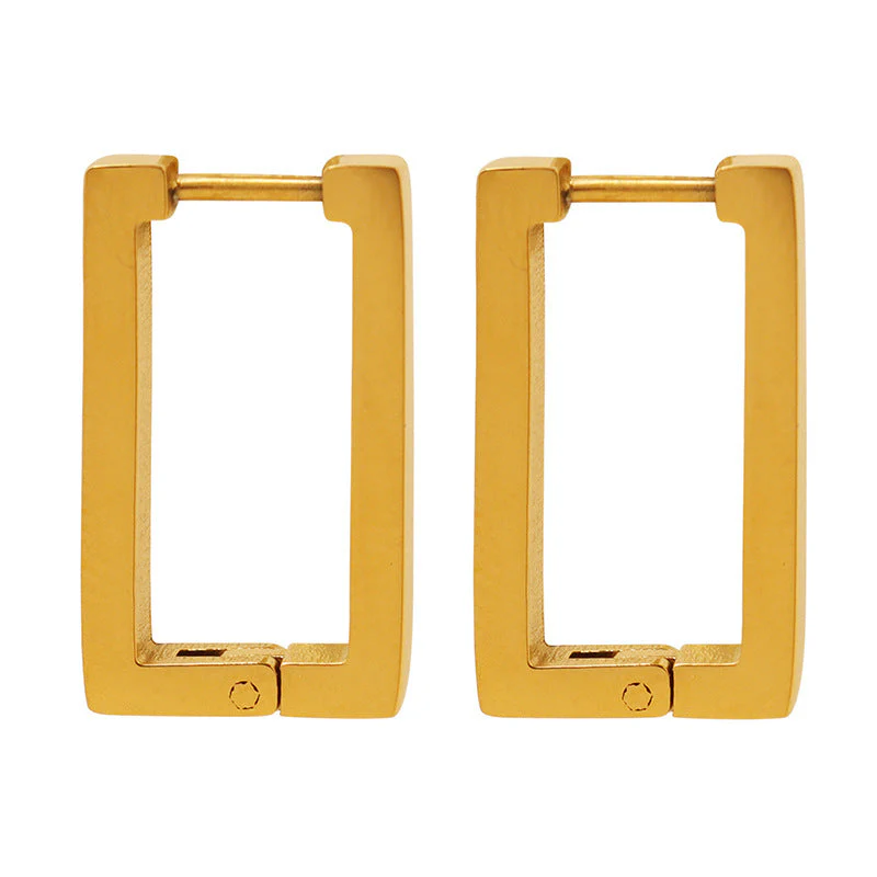 Terra Geometric Gold Earrings - Image 4