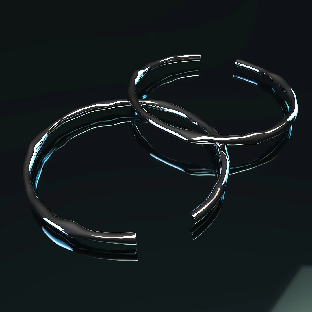 Thick Adjustable Irregular 925 Silver Bracelet - Image 6