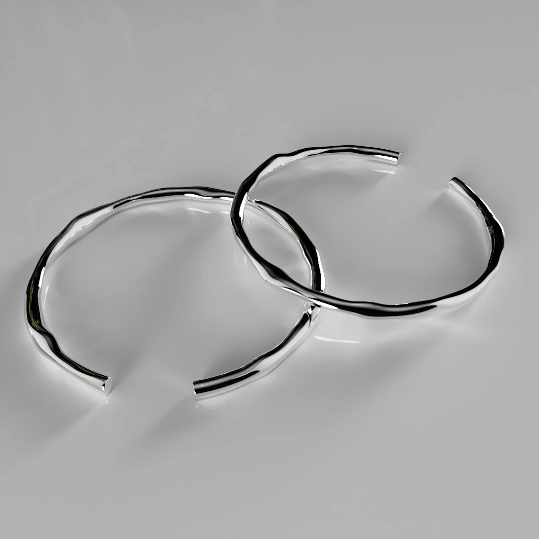 Thick Adjustable Irregular 925 Silver Bracelet - Image 7