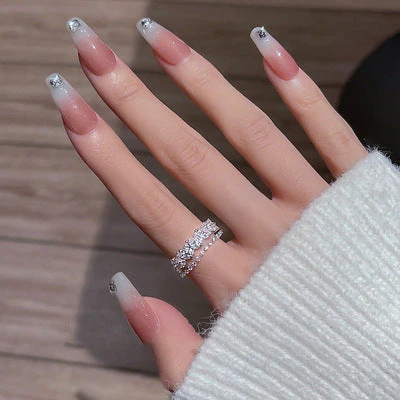 Twin Cascade Rings with Zirconia - Image 3