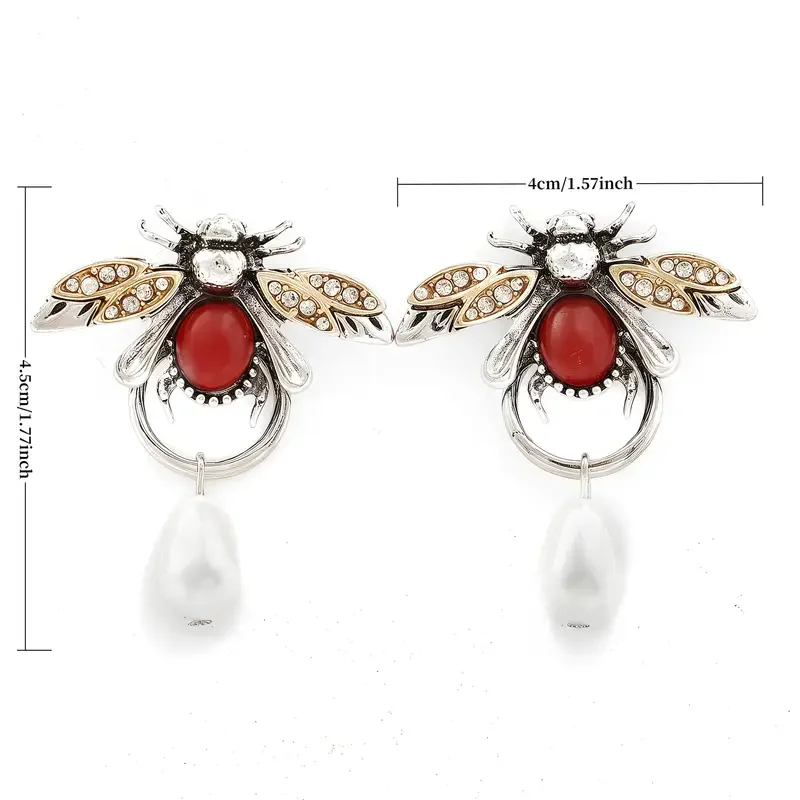 Vintage Bee Drop Earrings - Image 3