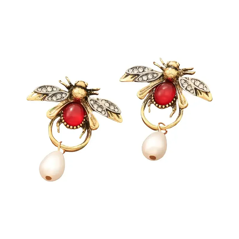 Vintage Bee Drop Earrings - Image 4