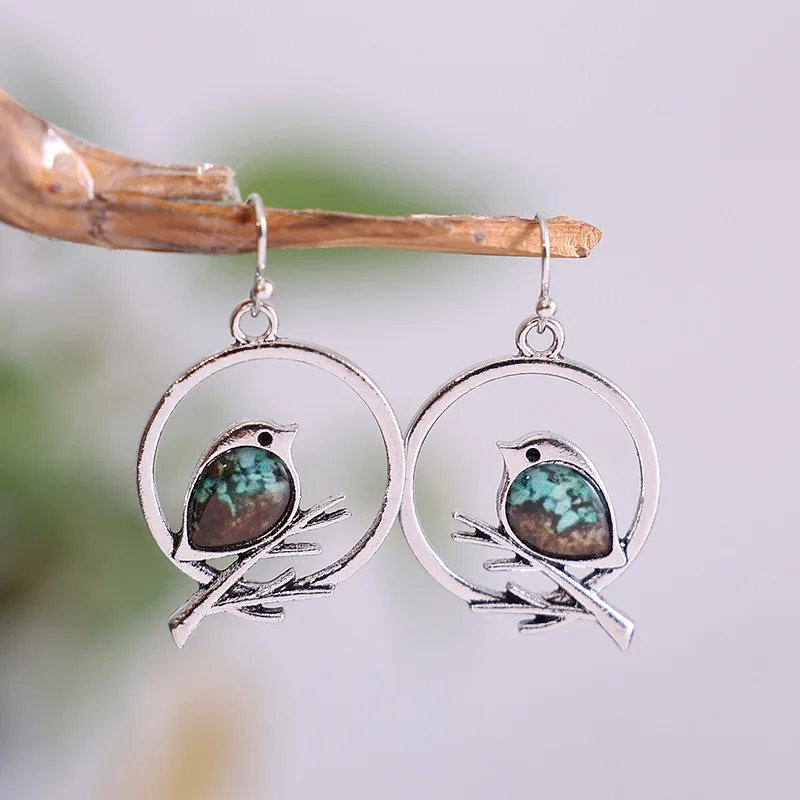Vintage Bird on Branch Earrings – Symbol of Freedom & Serenity - Image 3