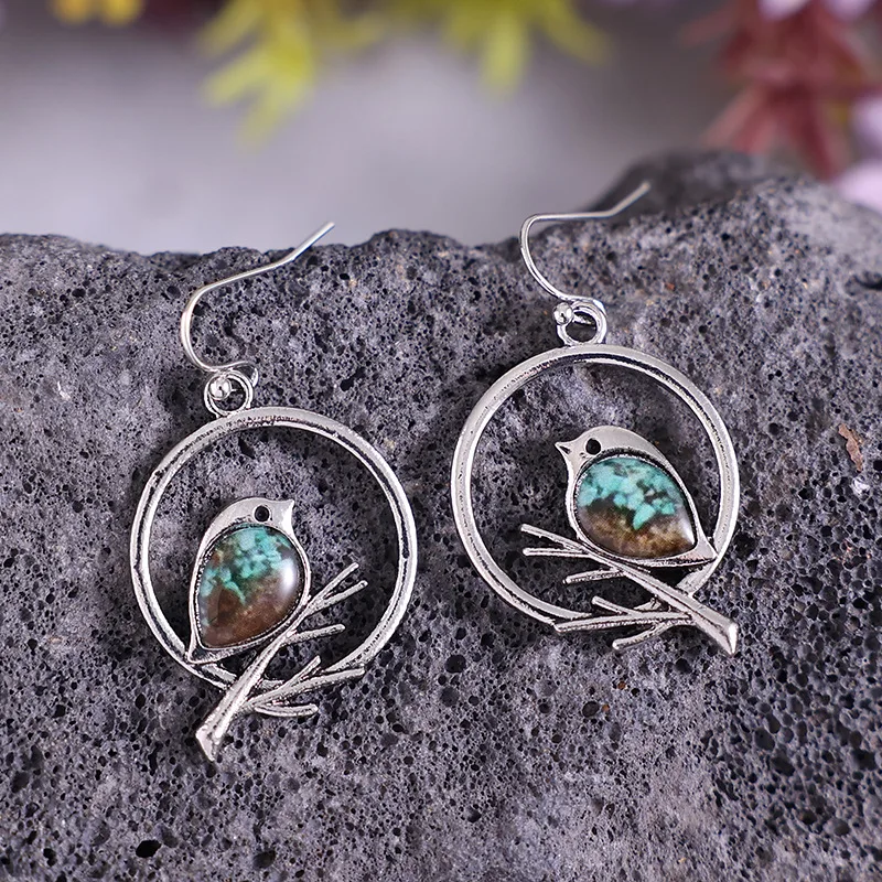 Vintage Bird on Branch Earrings – Symbol of Freedom & Serenity - Image 4