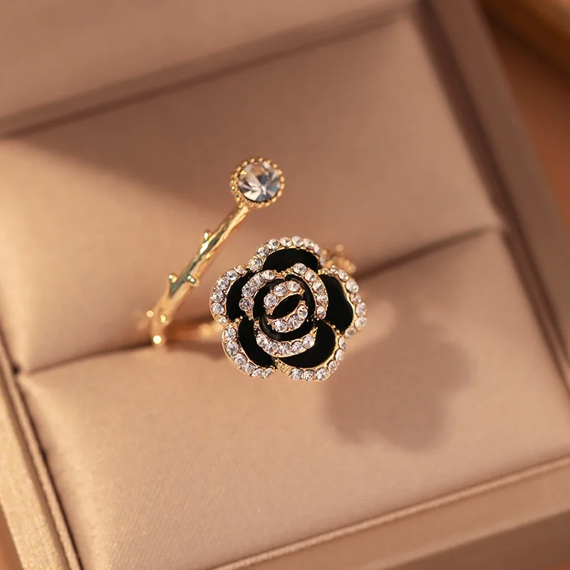 Vintage Black Rose Ring - Image 2