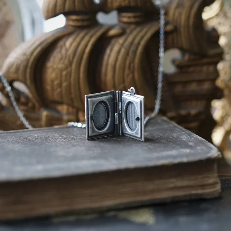 Vintage Cat Book Pendant Necklace – Rotating Page Design - Image 3