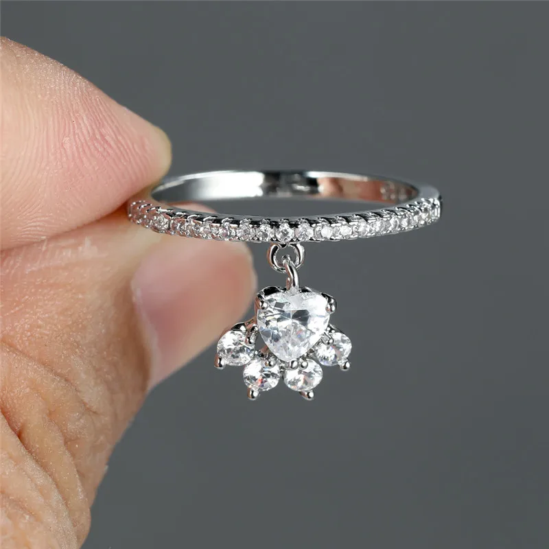 Vintage Cat Paw & Heart Stone Ring – Gold & Silver Tone - Image 6