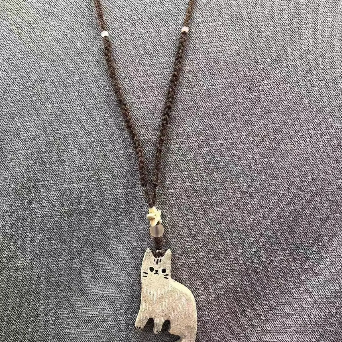 Vintage Cat Star Pendant Necklace - Image 3