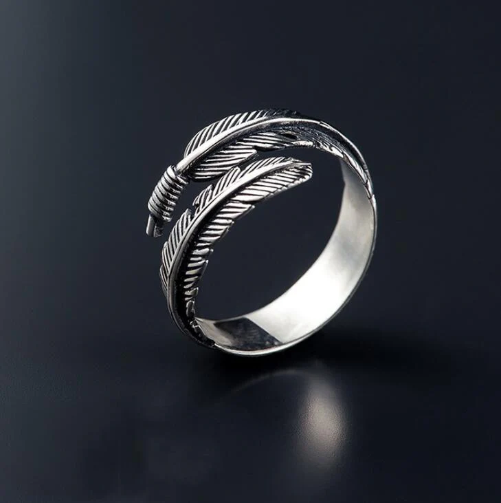 Vintage Feather Silver Ring