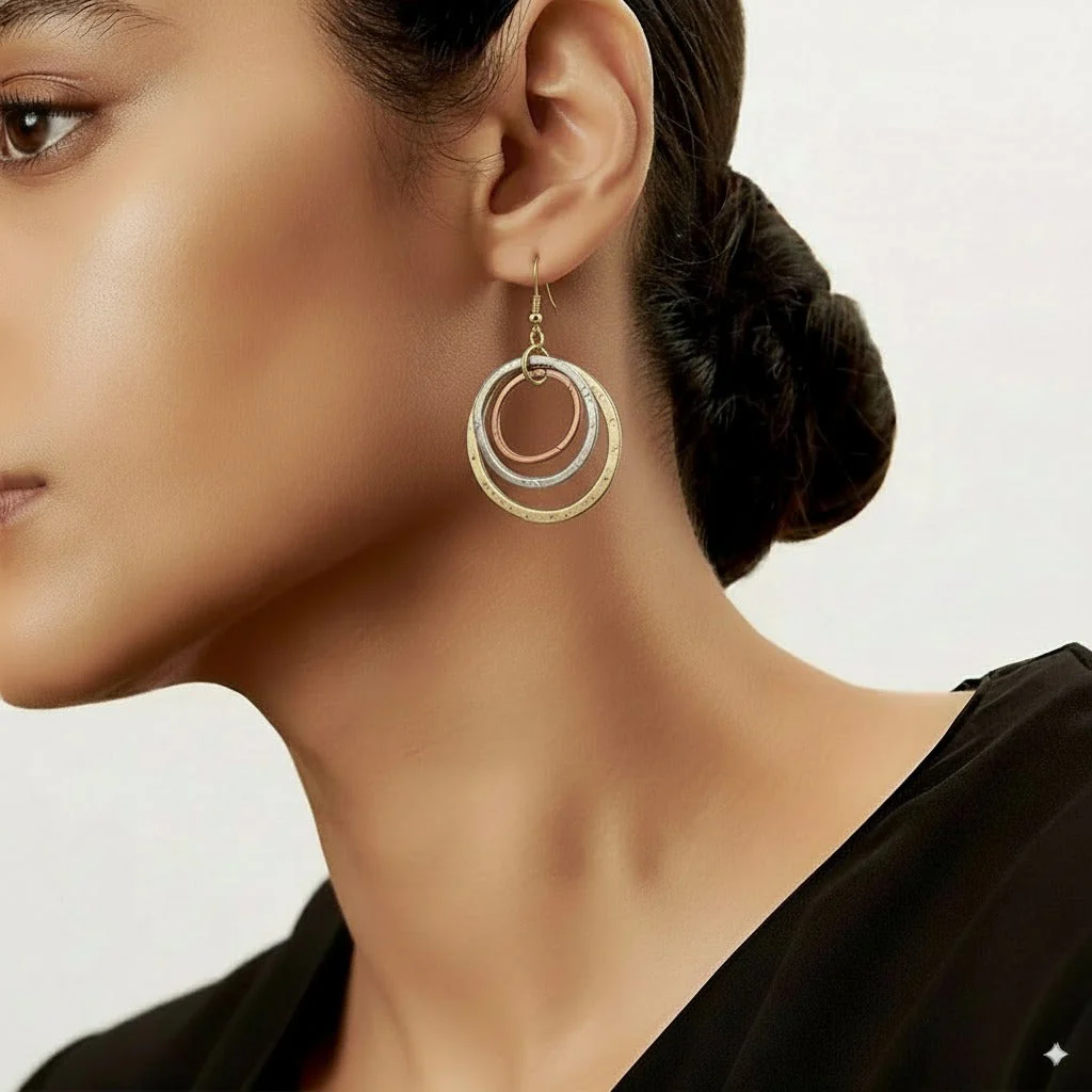 Vintage Gold and Silver Earrings - Image 2