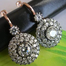 Vintage Inlaid Zirconia Mandala Earrings