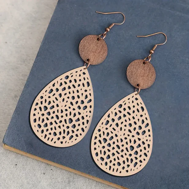 Vintage Leather Hanging Earrings - Image 5